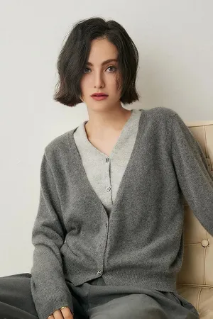 100 Cashmere Layered Colorblocked Cardigan