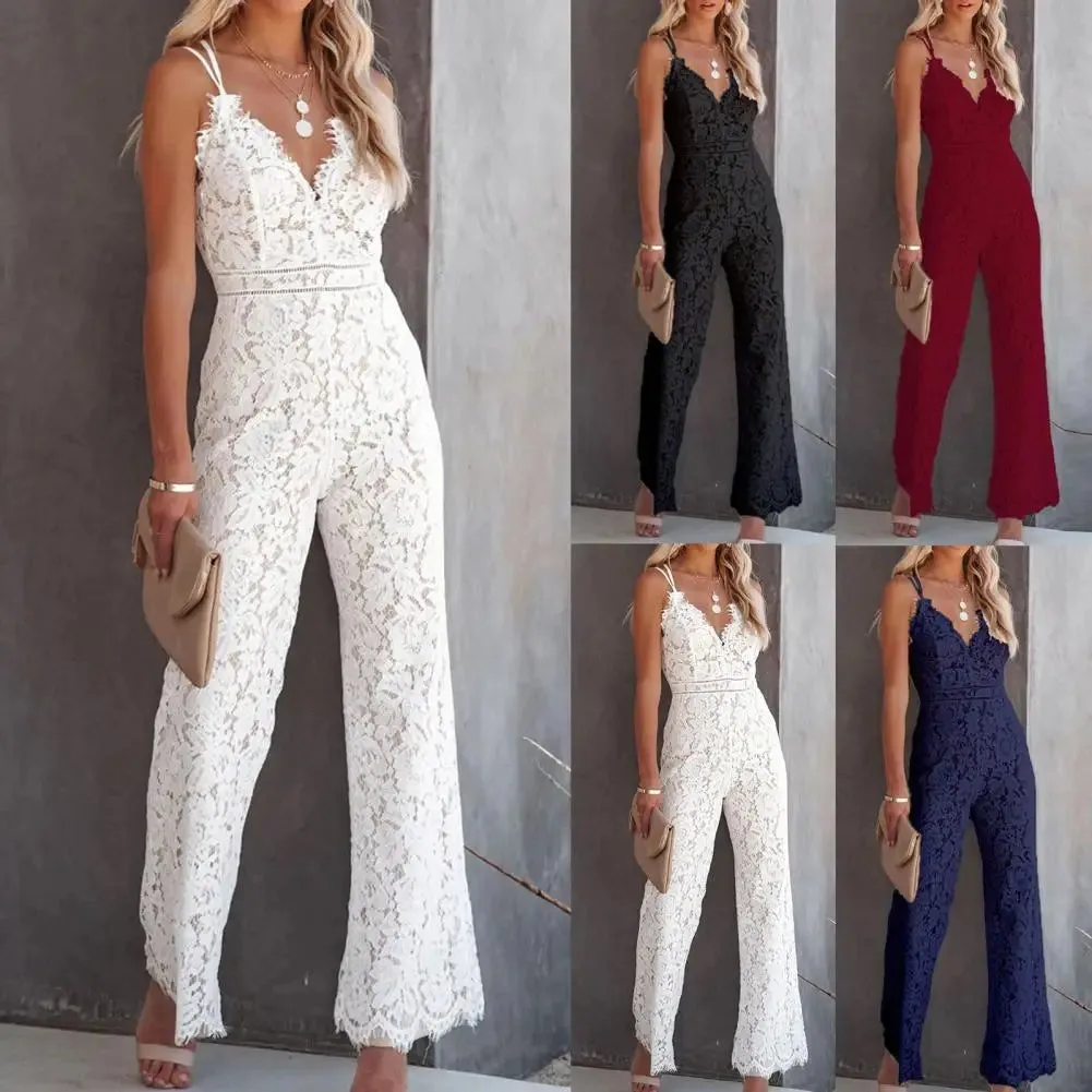 Hollywood Lace Jumpsuit – The Red Carpet-Worthy Wide-Leg Power Move