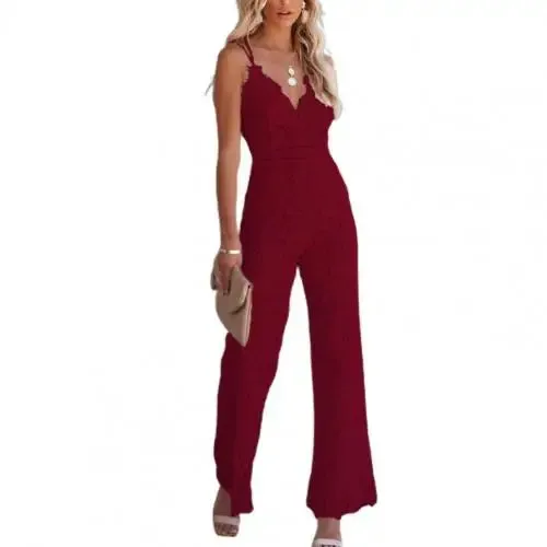 Hollywood Lace Jumpsuit – The Red Carpet-Worthy Wide-Leg Power Move