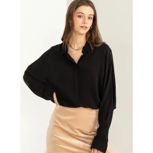 Oversized Tunic Top - Black